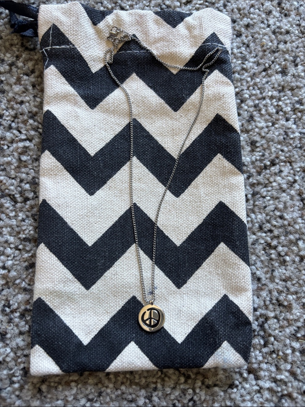 Silver Peace Pendant Necklace